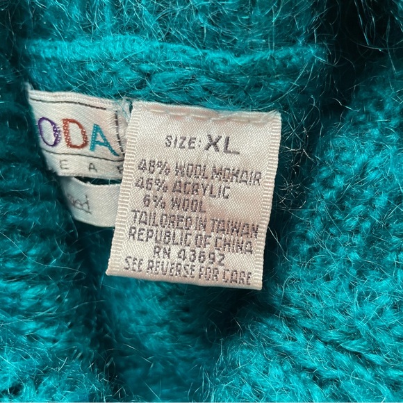 Vintage Le Moda Purple & Teal Chevron Striped Sweater - XL - Picture 4 of 9